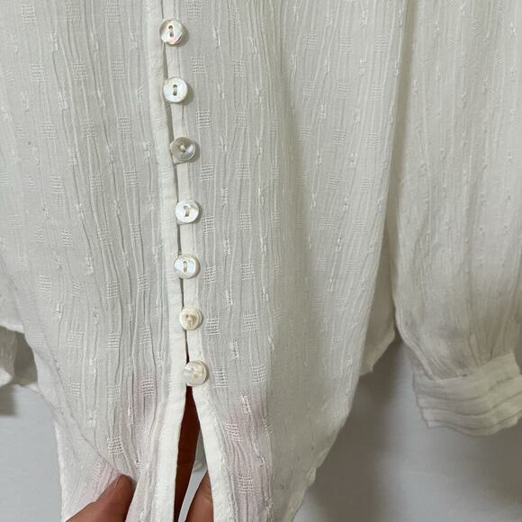 Free People Canyon Rose Embroidered Top Size XS White Angelcore Festival Boho - Picture 6 of 10